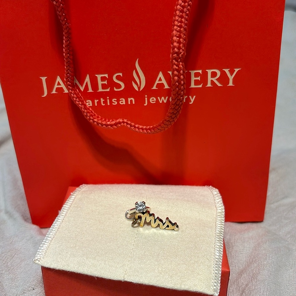 James Avery Sterling Silver Engagement Ring & Mrs. Charms